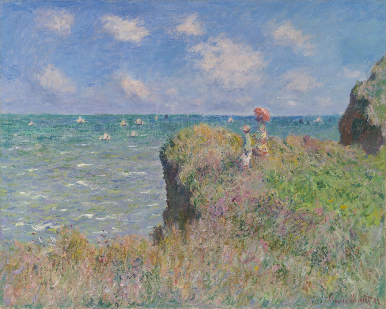 Cliff Walk v Pourville, 1882. od Claude Monet