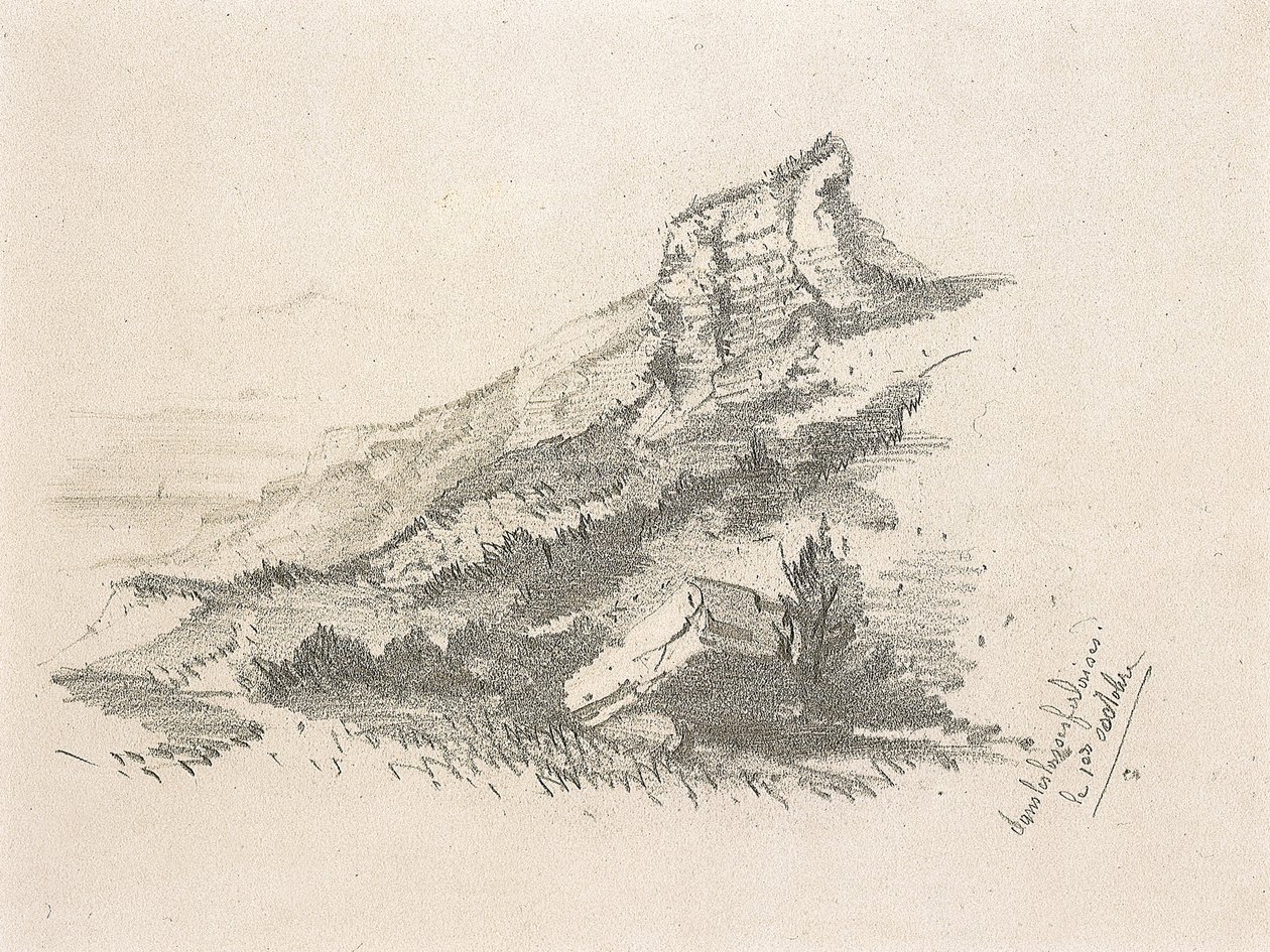 Cliff at Ste Address, 1857 od Claude Monet