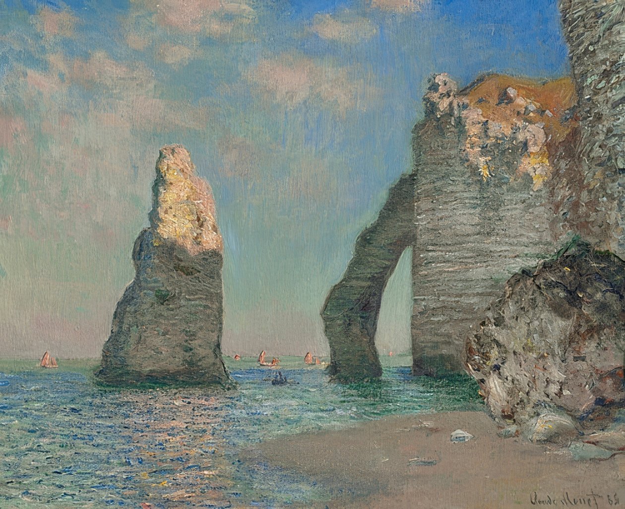 Skály v Étretatu. 1885 od Claude Monet
