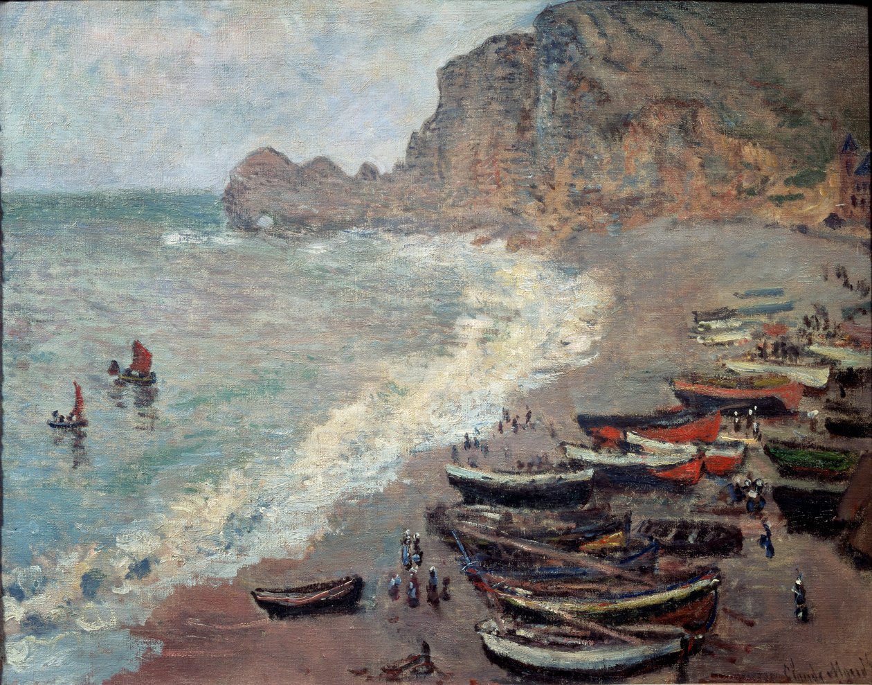 Etretat, pláž a Porte d