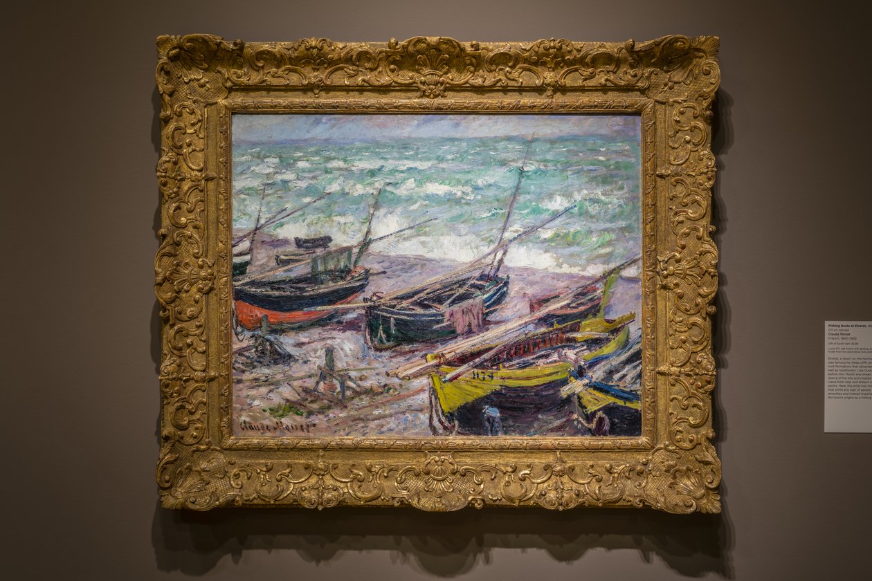 Rybářské lodě v Étretat od Claude Monet
