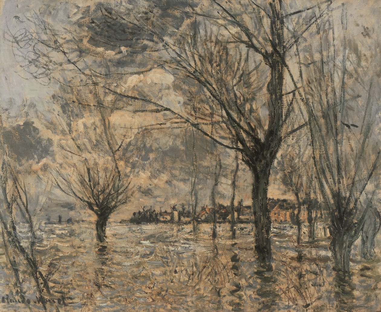 Povodeň Seiny ve Vétheuil od Claude Monet