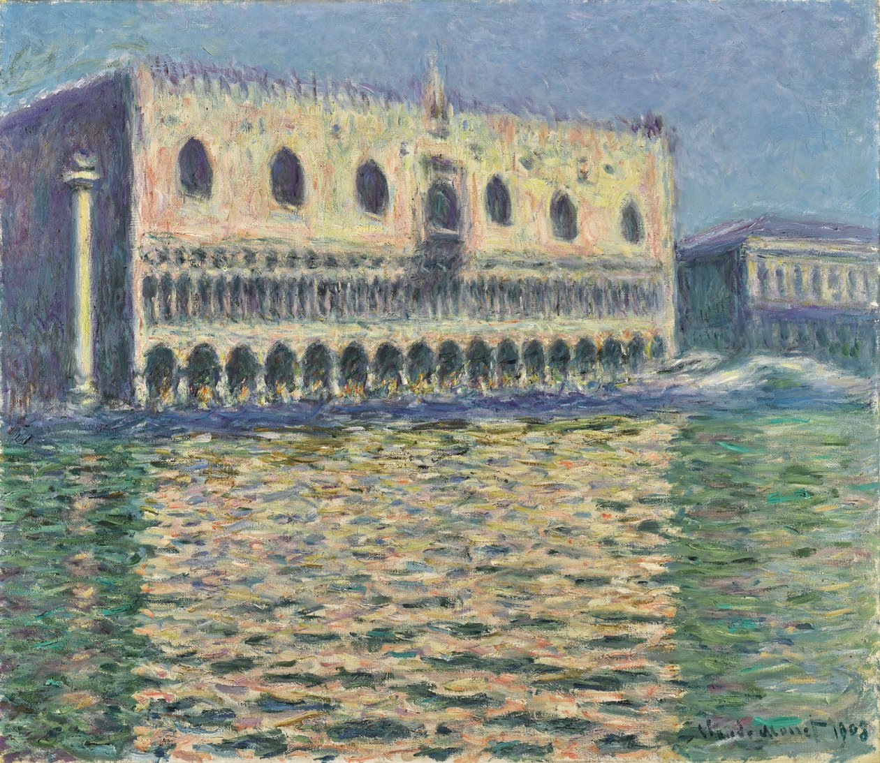 Němčina: Dóžecí palác v Benátkách od Claude Monet