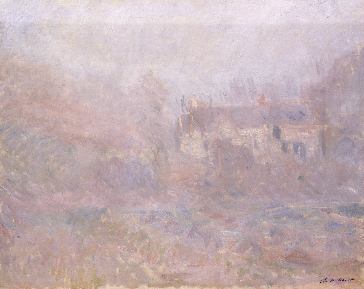 Domy ve Falaise v mlze, 1885 od Claude Monet