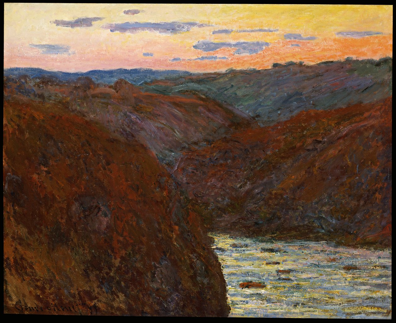 La Creuse, Západ slunce od Claude Monet
