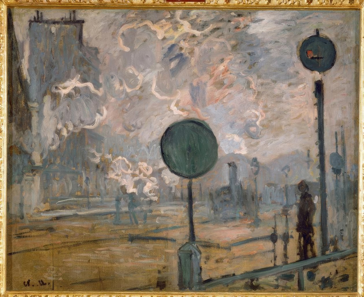 Gare Saint-Lazare venku (signál) od Claude Monet