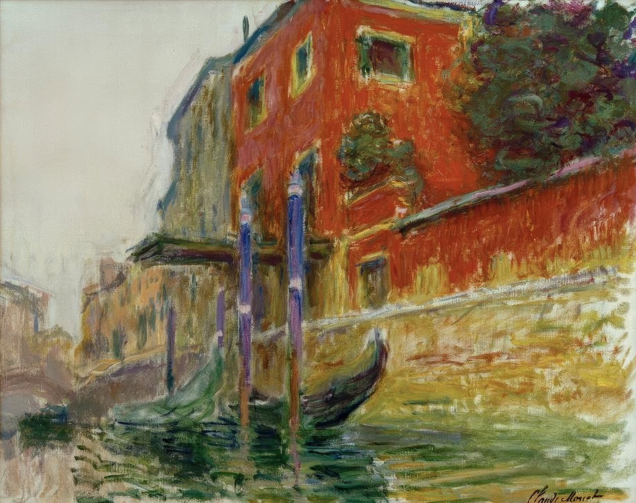 Červený dům, skica od Claude Monet