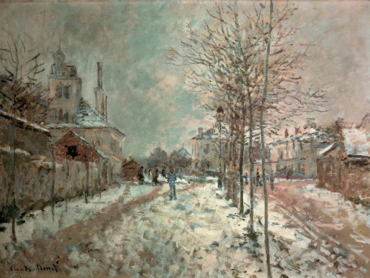 Boulevard de Pontoise v Argenteuil, sníh od Claude Monet