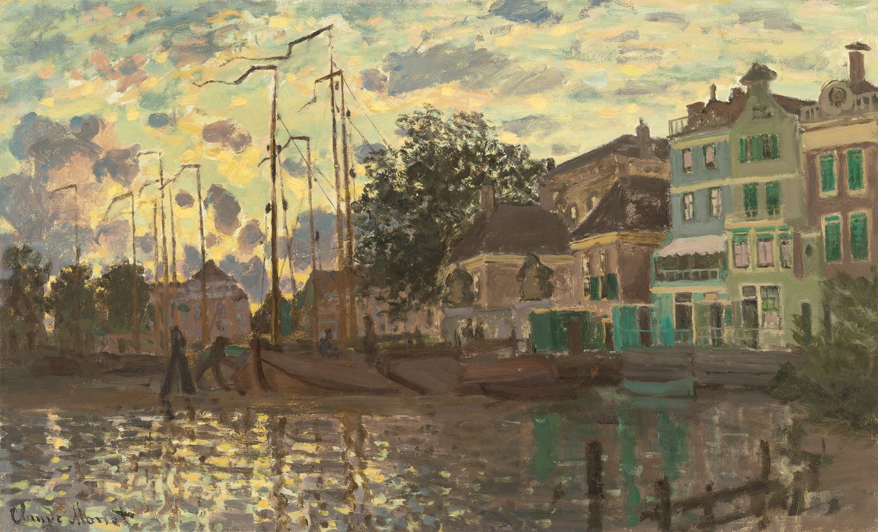 Přehrada v Zaandamu, večer od Claude Monet