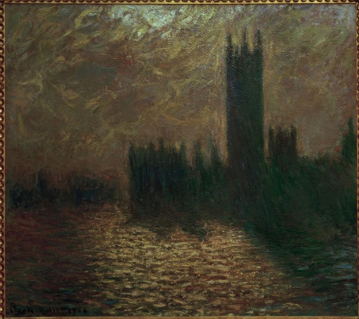 Parlament, bouřlivá obloha od Claude Monet