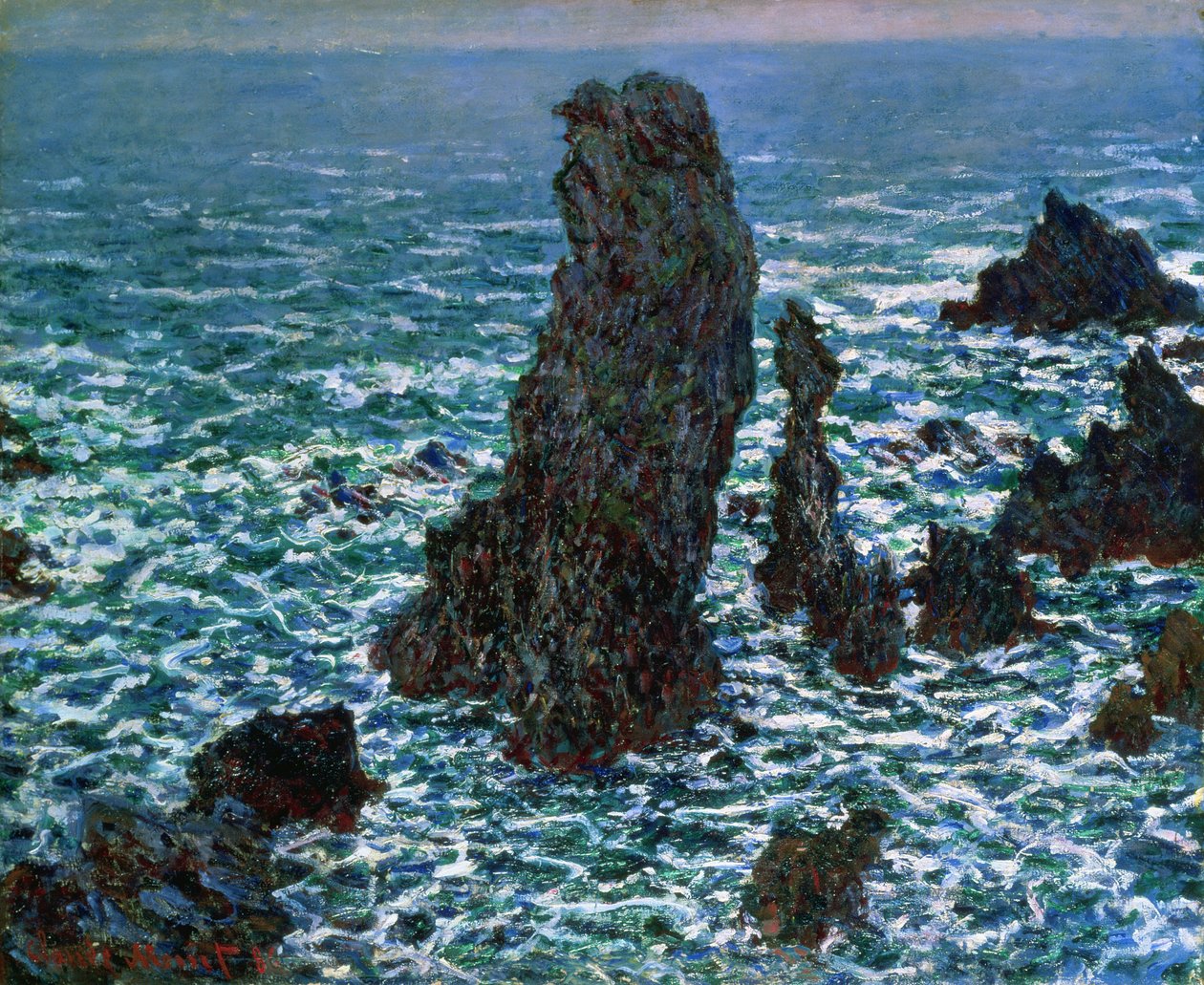 Pyramidy v Port-Coton, Belle-Ile-en-Mer, 1886 od Claude Monet