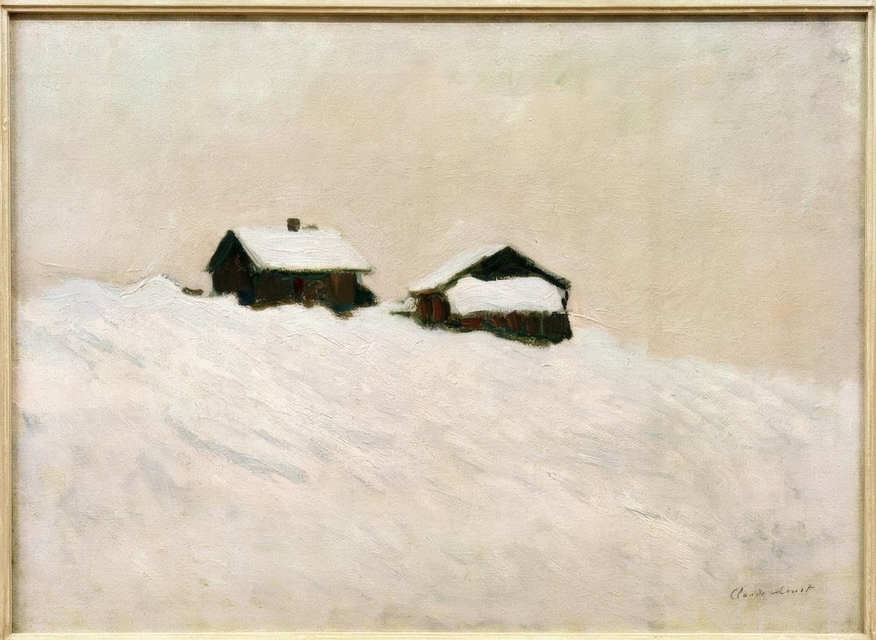 Domy ve sněhu, Norsko od Claude Monet