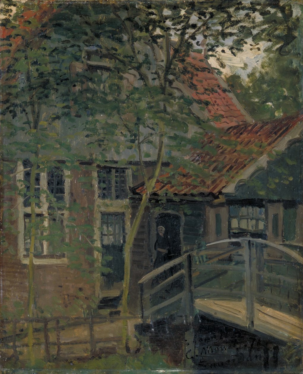 Passerelle à Zaandam lávka v Zaandamu, 1871. od Claude Monet