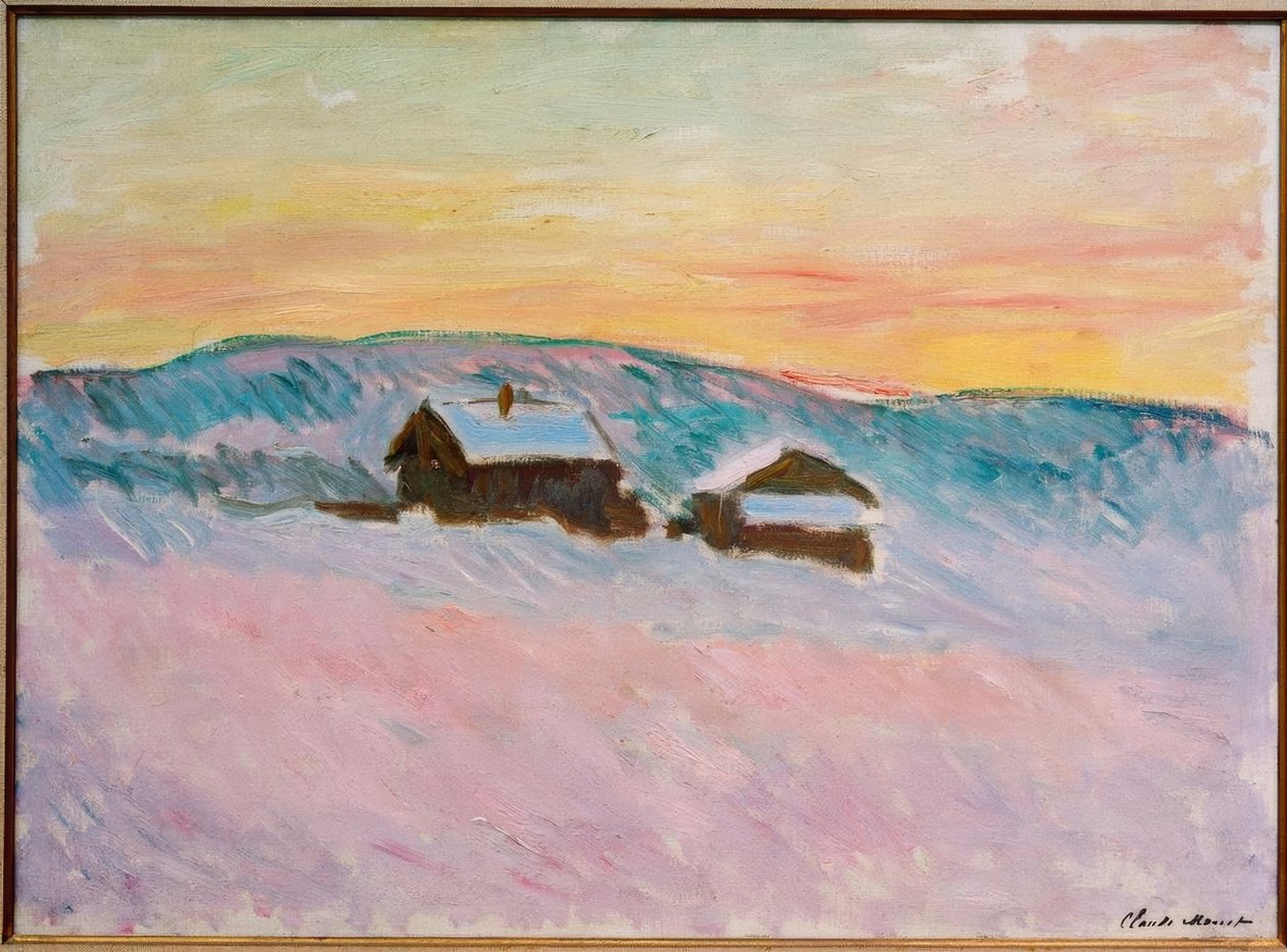 Norská krajina, modré domy od Claude Monet