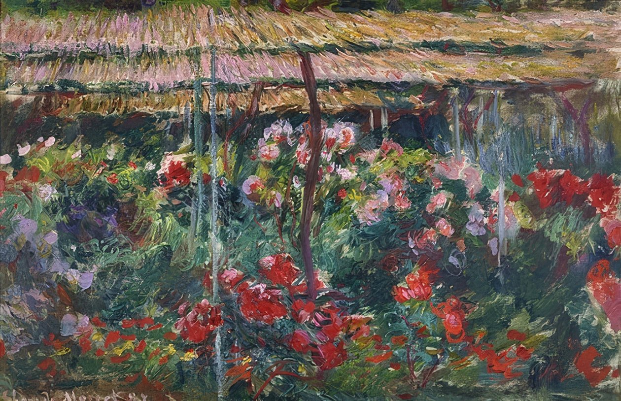 Pivoňková zahrada. 1887 od Claude Monet