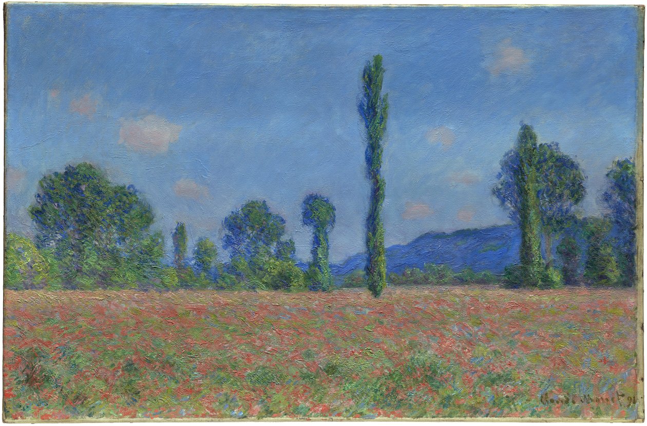 Poppy Field, Giverny, 1890-91 od Claude Monet