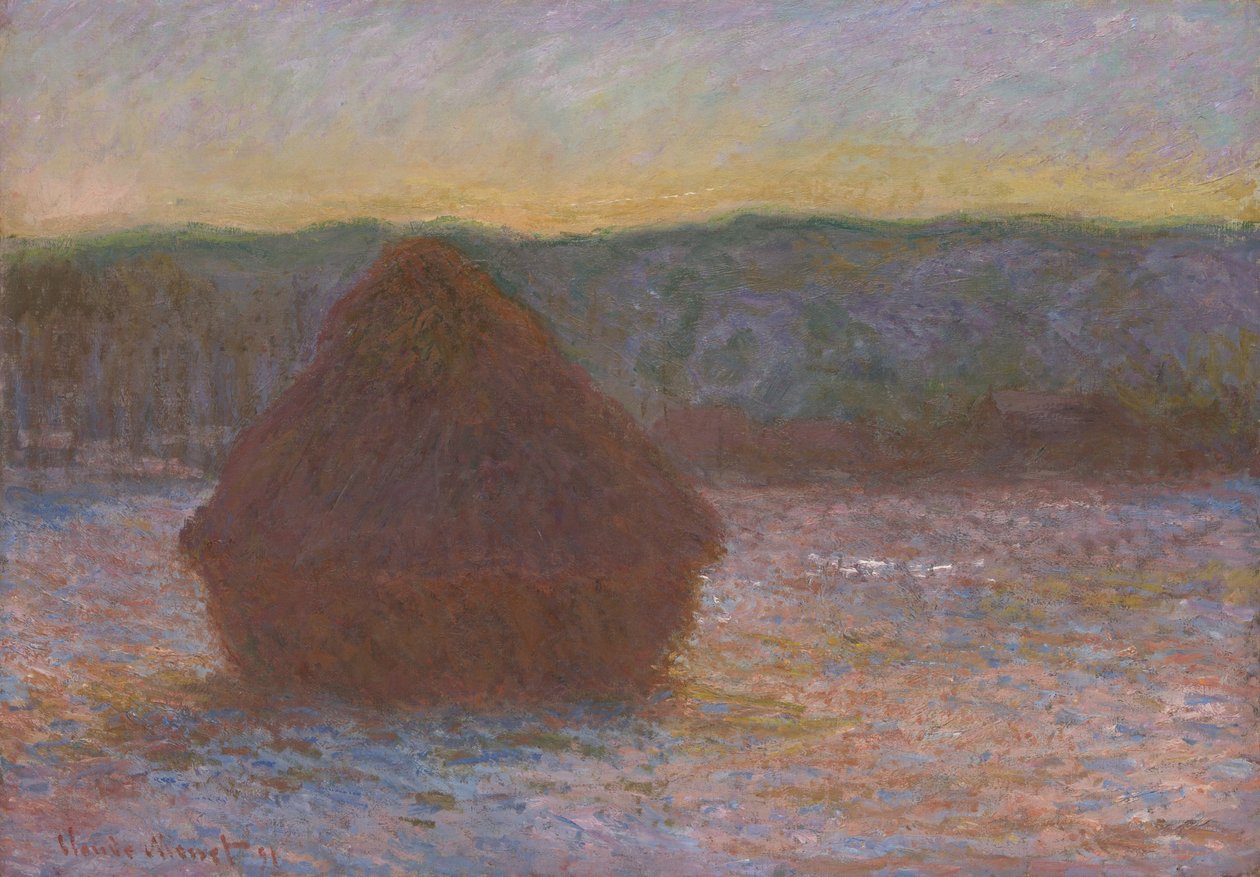Hromada pšenice (tání, západ slunce) od Claude Monet