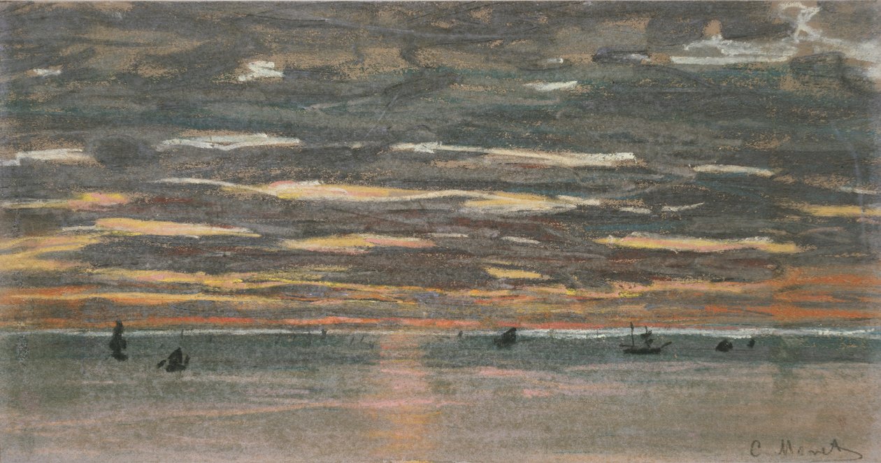 Západ slunce na moři, 1865-1870 od Claude Monet