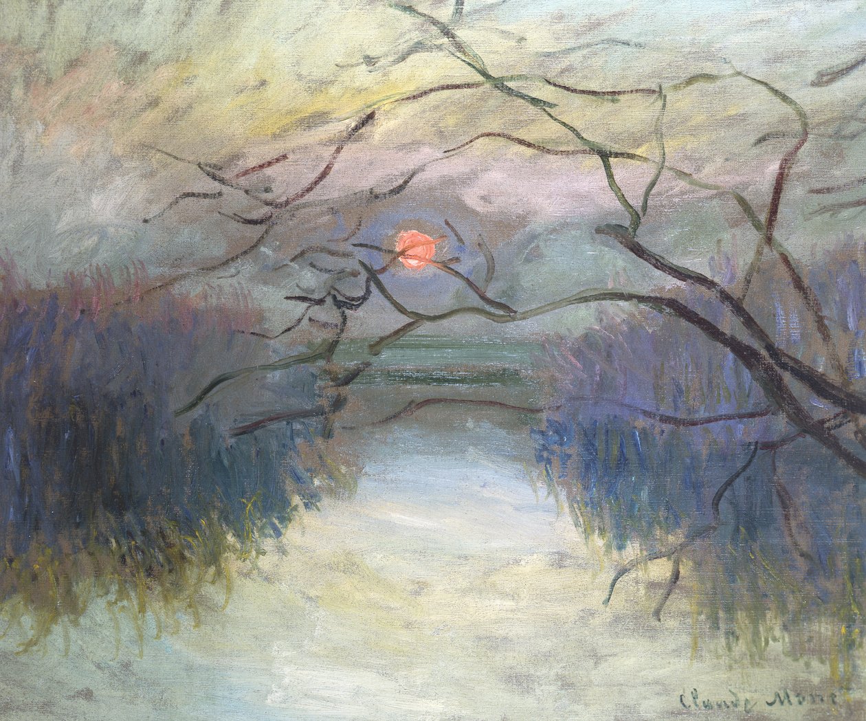 Západ slunce na Seině ve Vétheuil, 1880 od Claude Monet