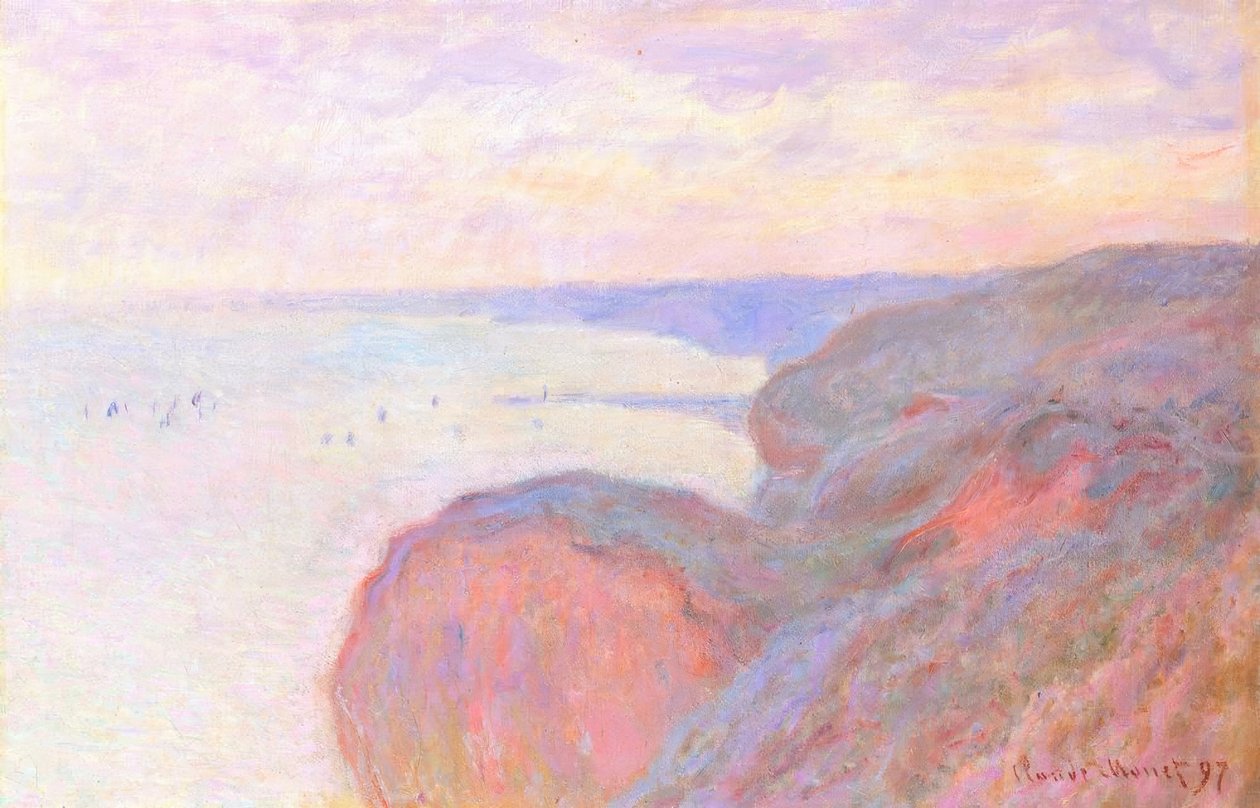 Na Falaise poblíž Dieppe, zatažená obloha od Claude Monet