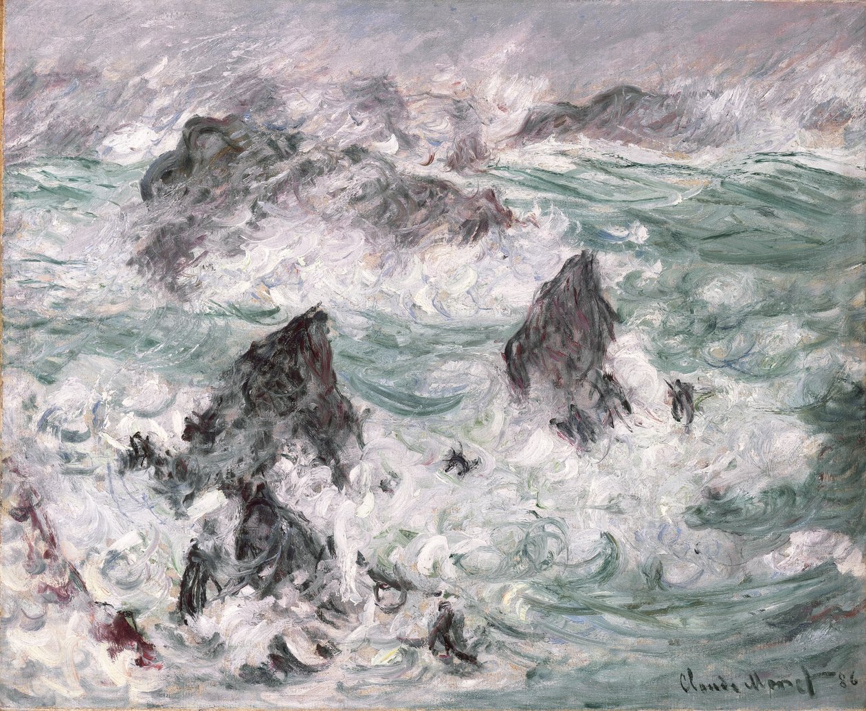 Bouře v Belle-Ile od Claude Monet