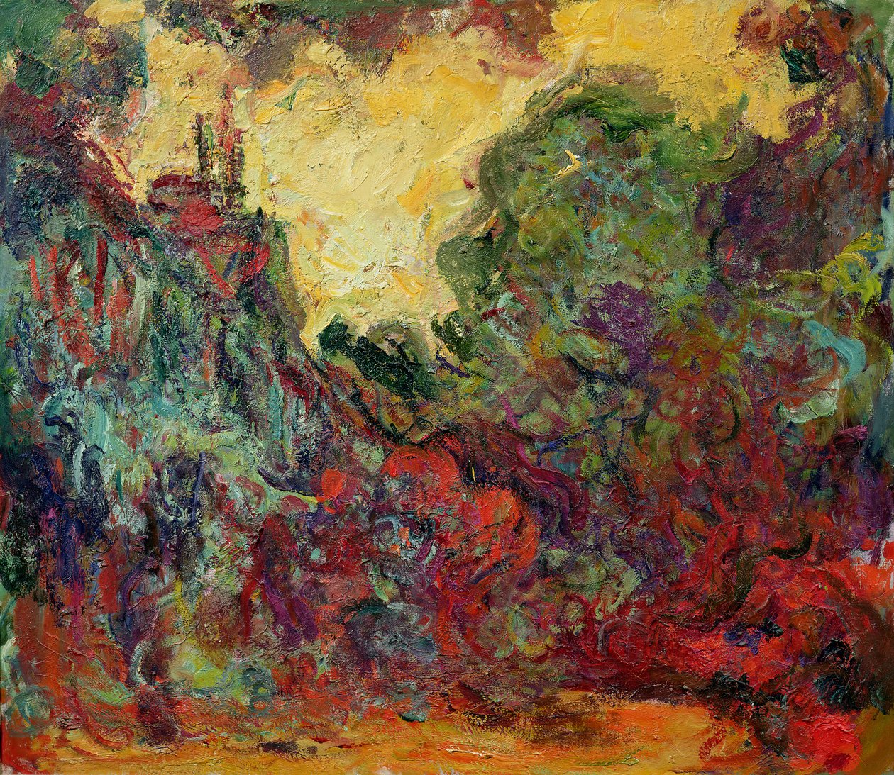 Umělcův dům z růžové zahrady od Claude Monet
