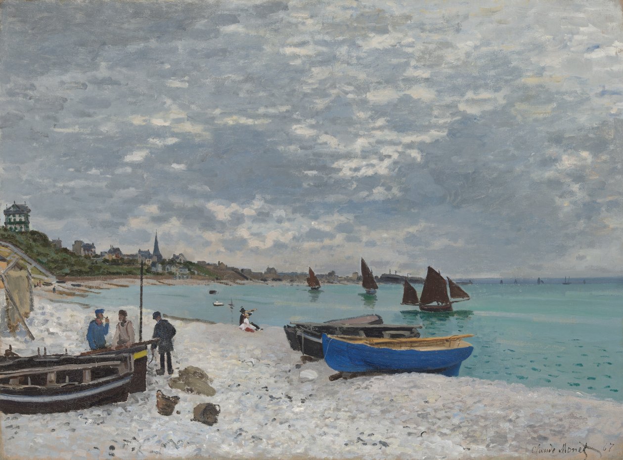 Pláž v Sainte-Adresse od Claude Monet