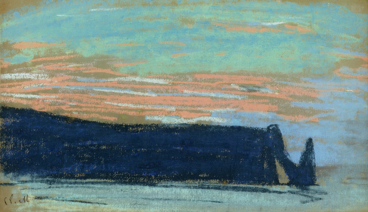 The Cliff at Etretat, c.1885 (pastel) od Claude Monet