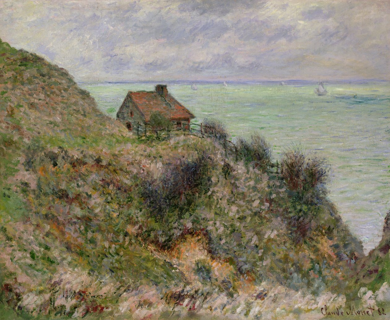 Chata celníků v Pourville, 1882 od Claude Monet