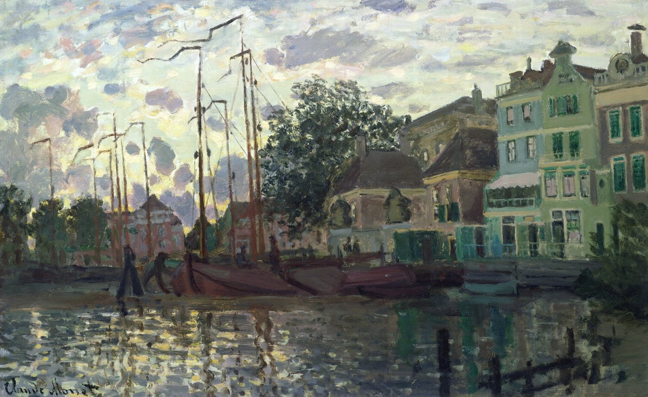 Přehrada v Zaandamu, večer od Claude Monet