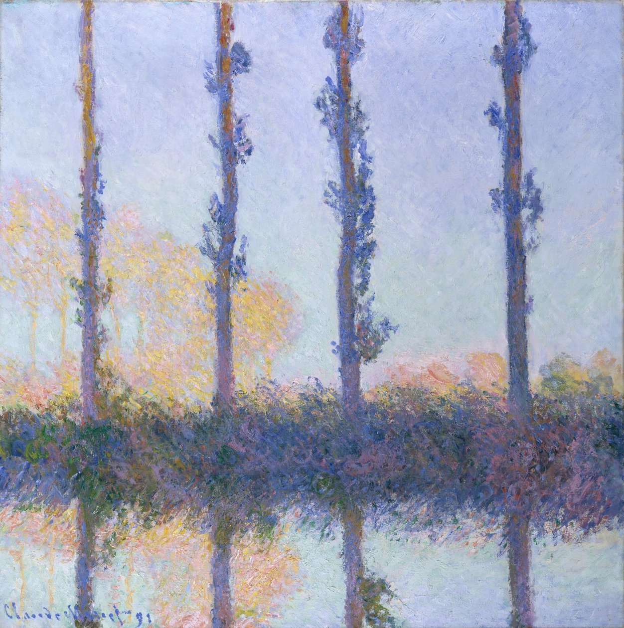 Čtyři stromy, 1891 od Claude Monet