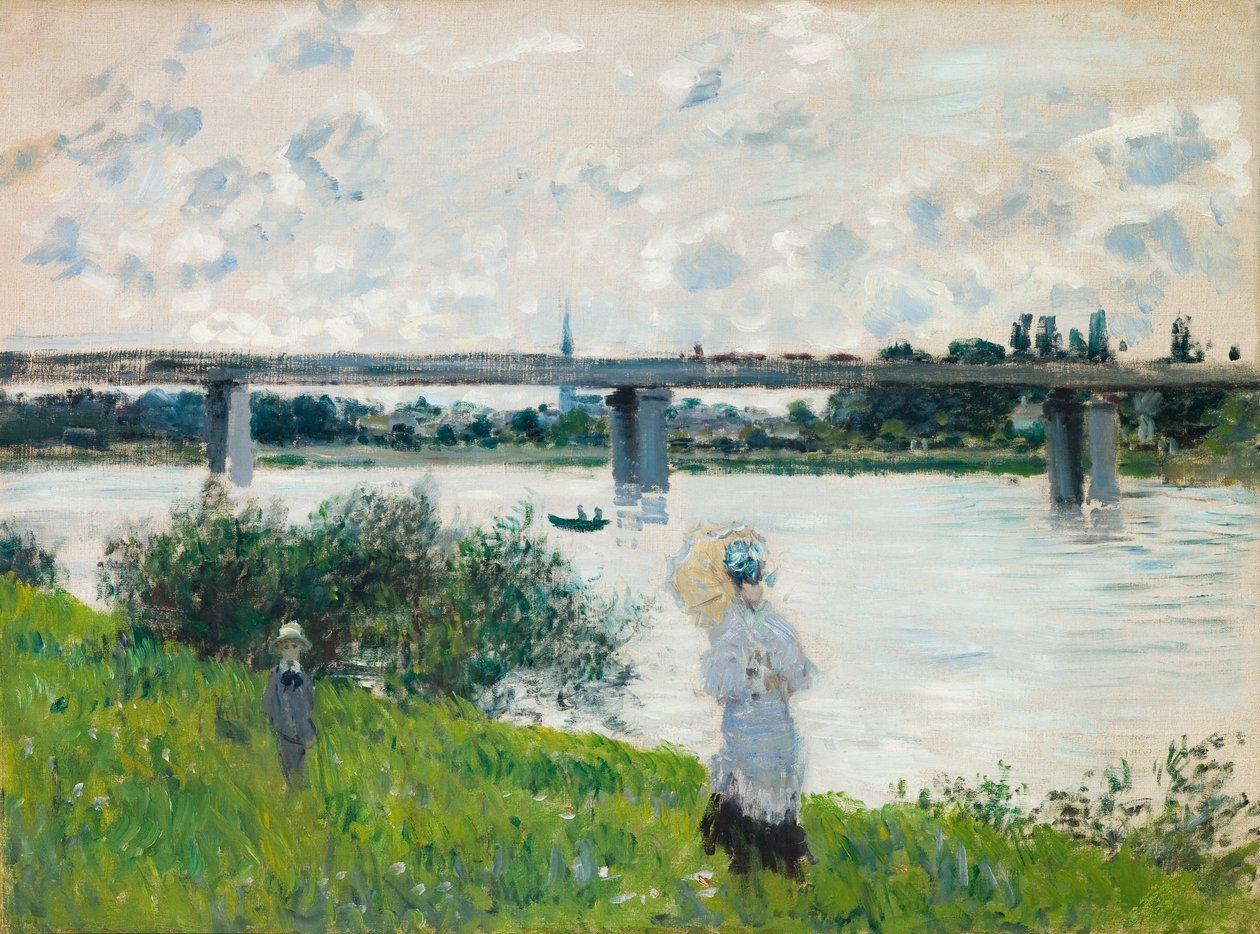 Promenáda s železničním mostem, Argenteuil od Claude Monet