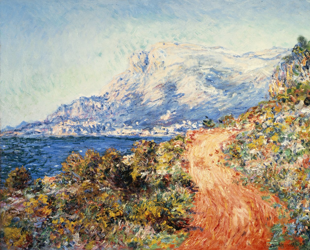 Červená cesta poblíž Mentonu, 1884 od Claude Monet