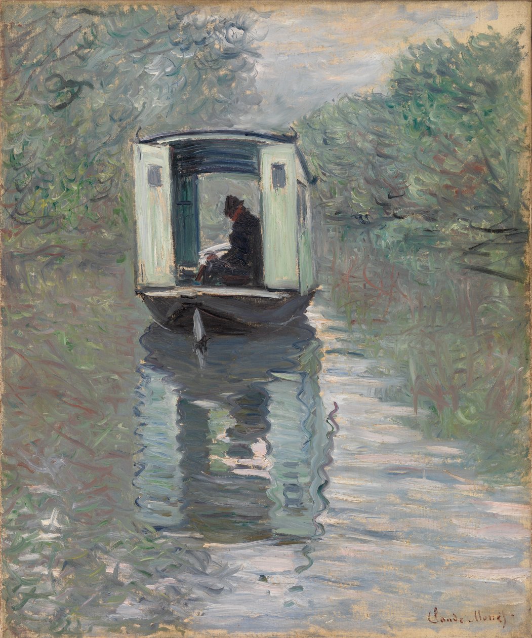 Studiová loď (Le Bateau-atelier) od Claude Monet