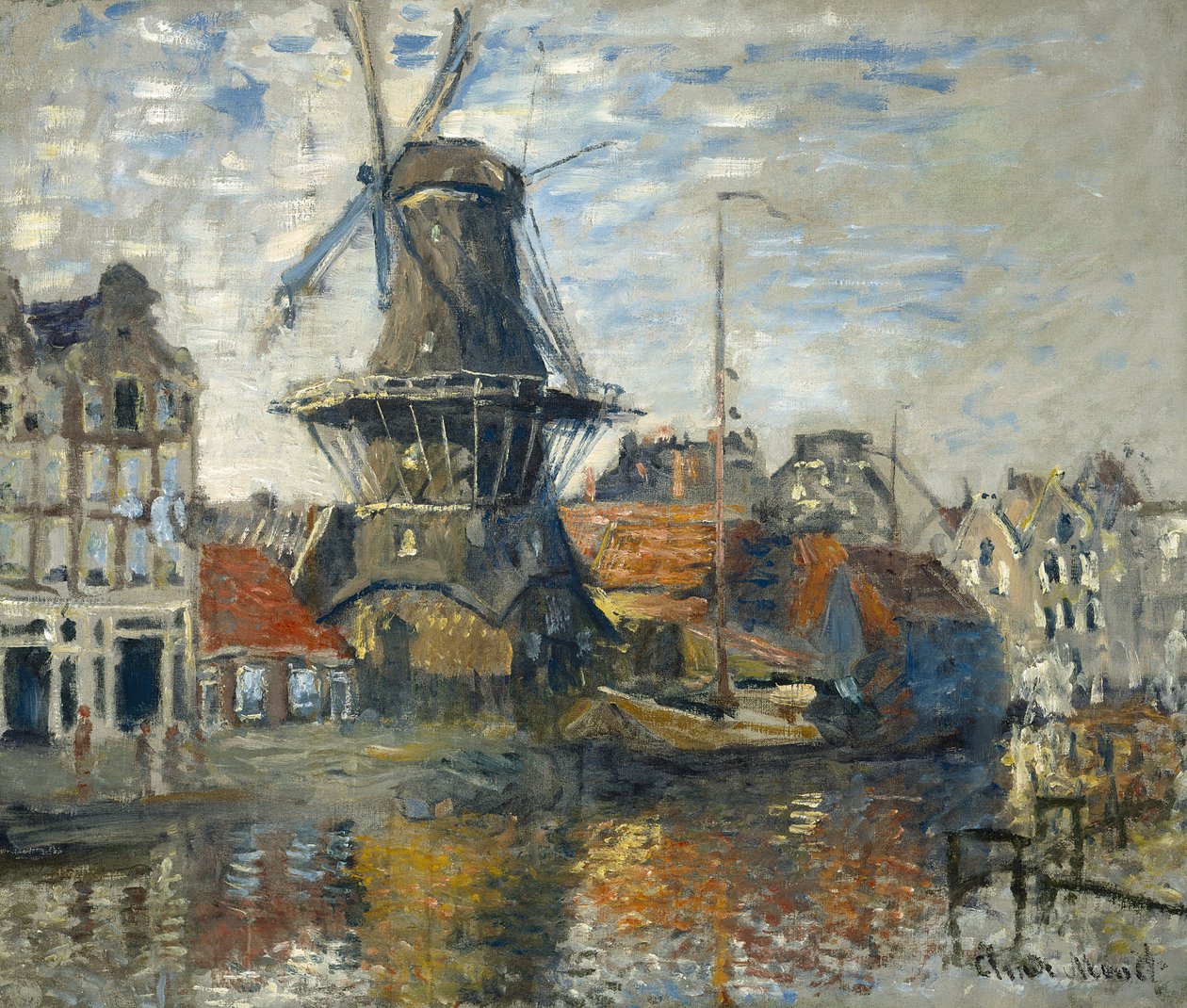 Větrný mlýn, Amsterdam, 1871 od Claude Monet