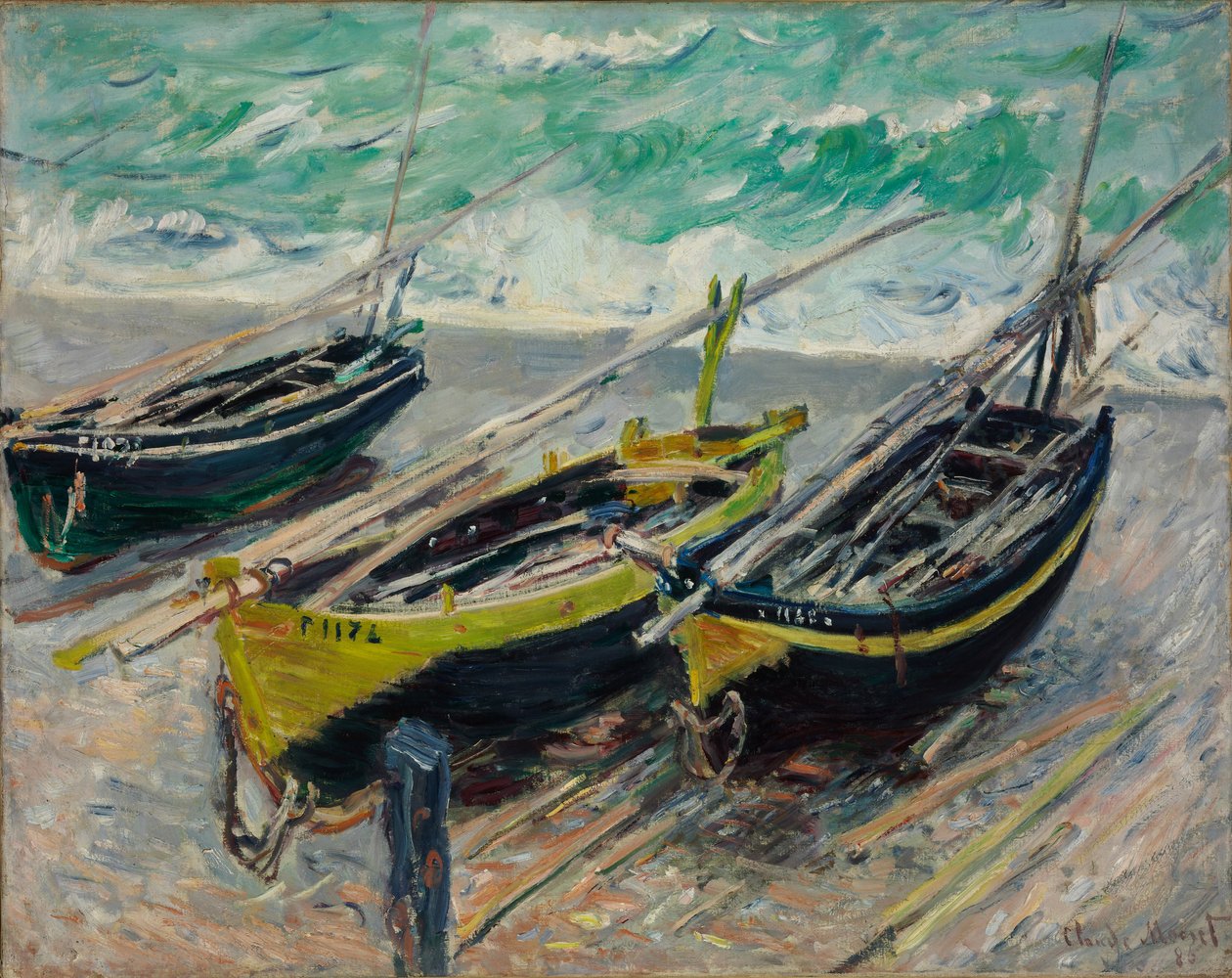 Tři rybářské lodě, 1886 od Claude Monet