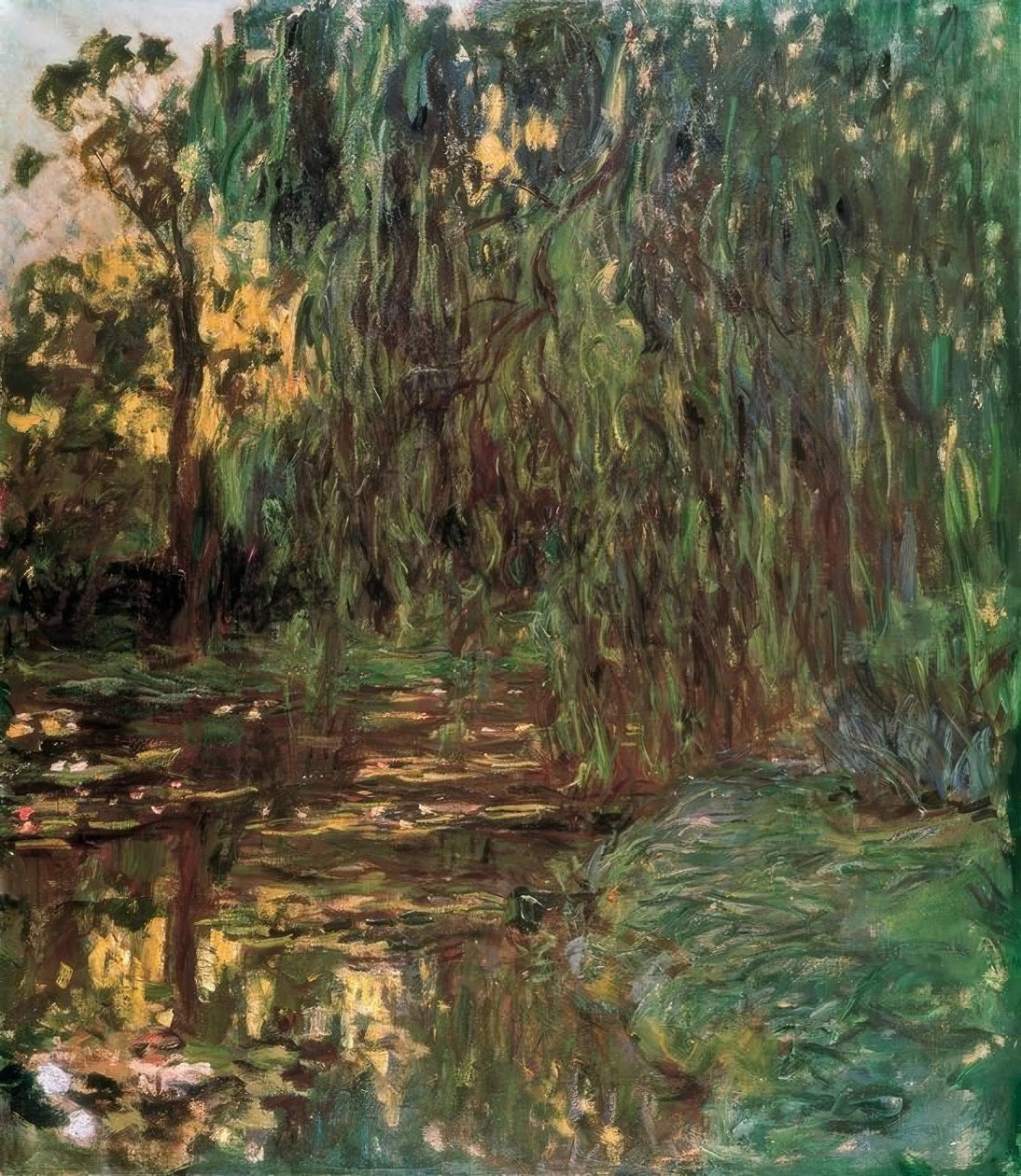 Pohled na leknínový rybník s vrbou od Claude Monet