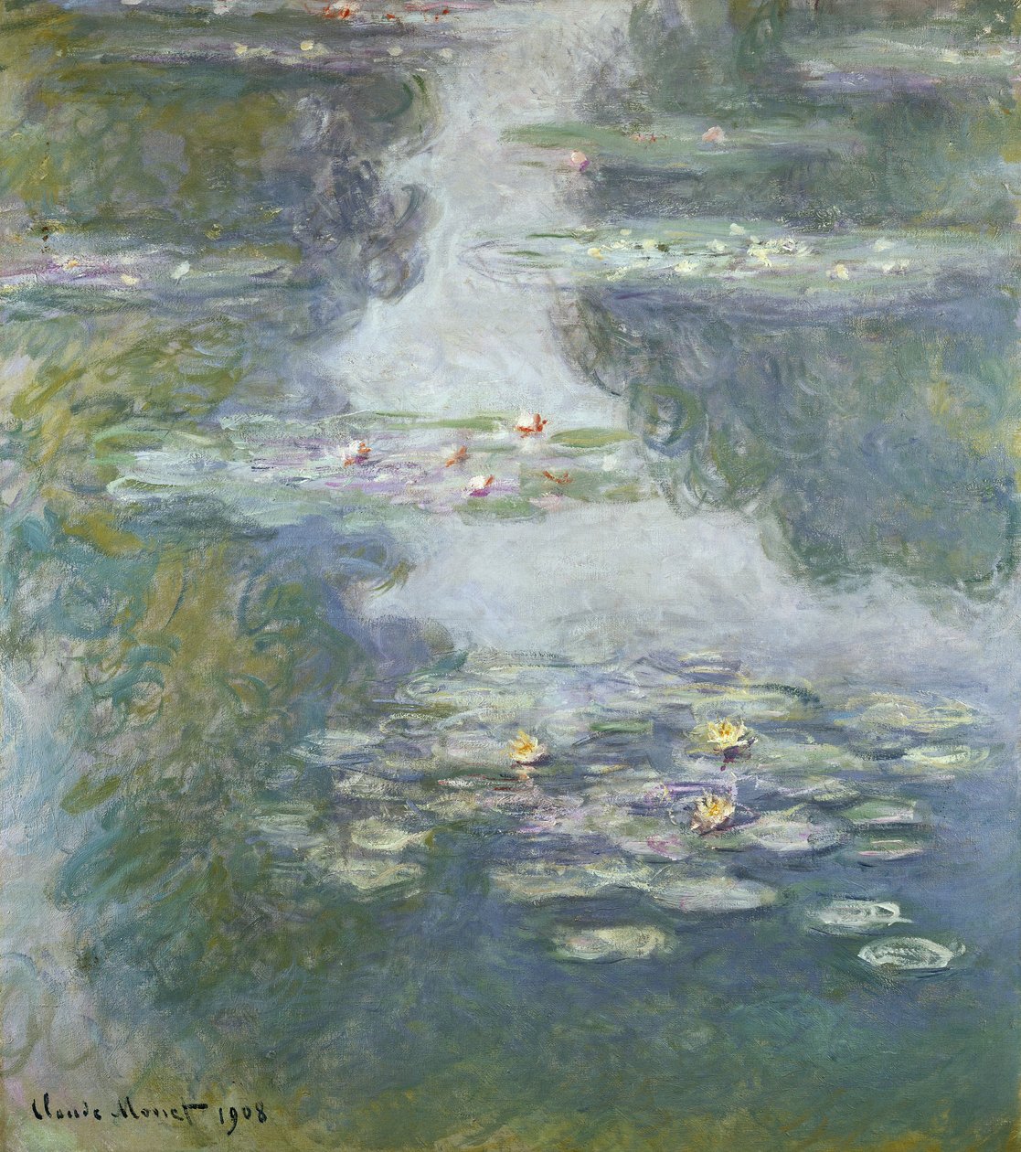 Lekníny, Nympheas, 1908 od Claude Monet