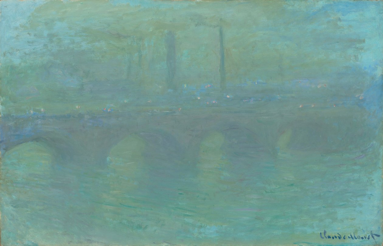 Waterloo Bridge, Londýn, za soumraku od Claude Monet