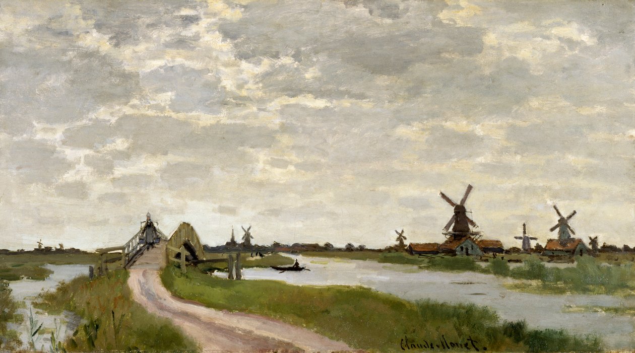 Větrné mlýny poblíž Zaandamu od Claude Monet