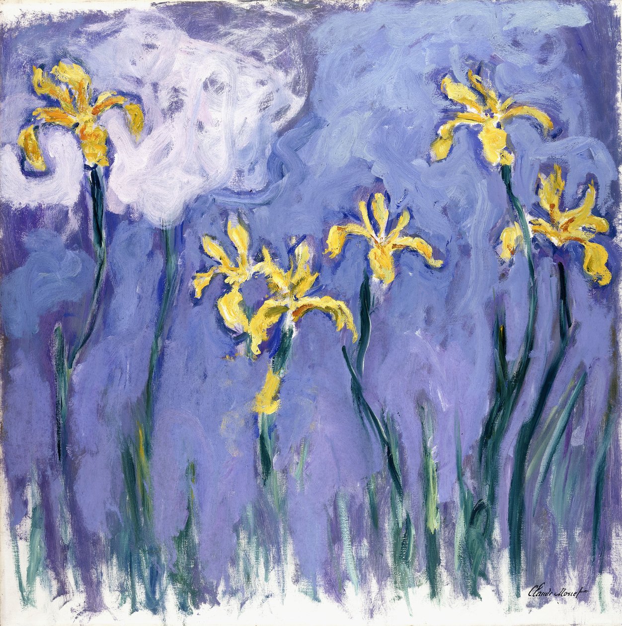 Žlutá kosatec s růžovým mrakem, kolem roku 1918 od Claude Monet