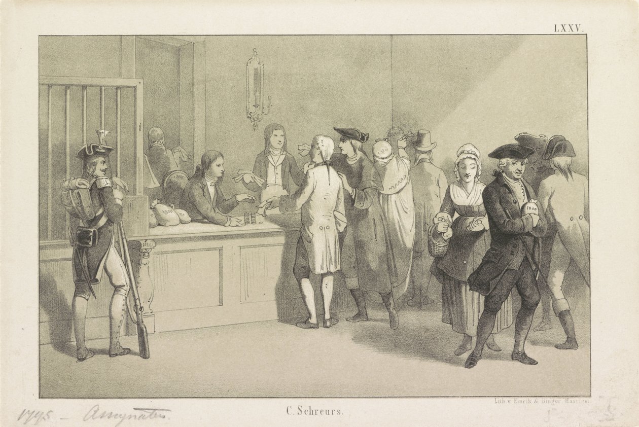 Platba asignátů, 1795 od Clemens Prosper Schreurs