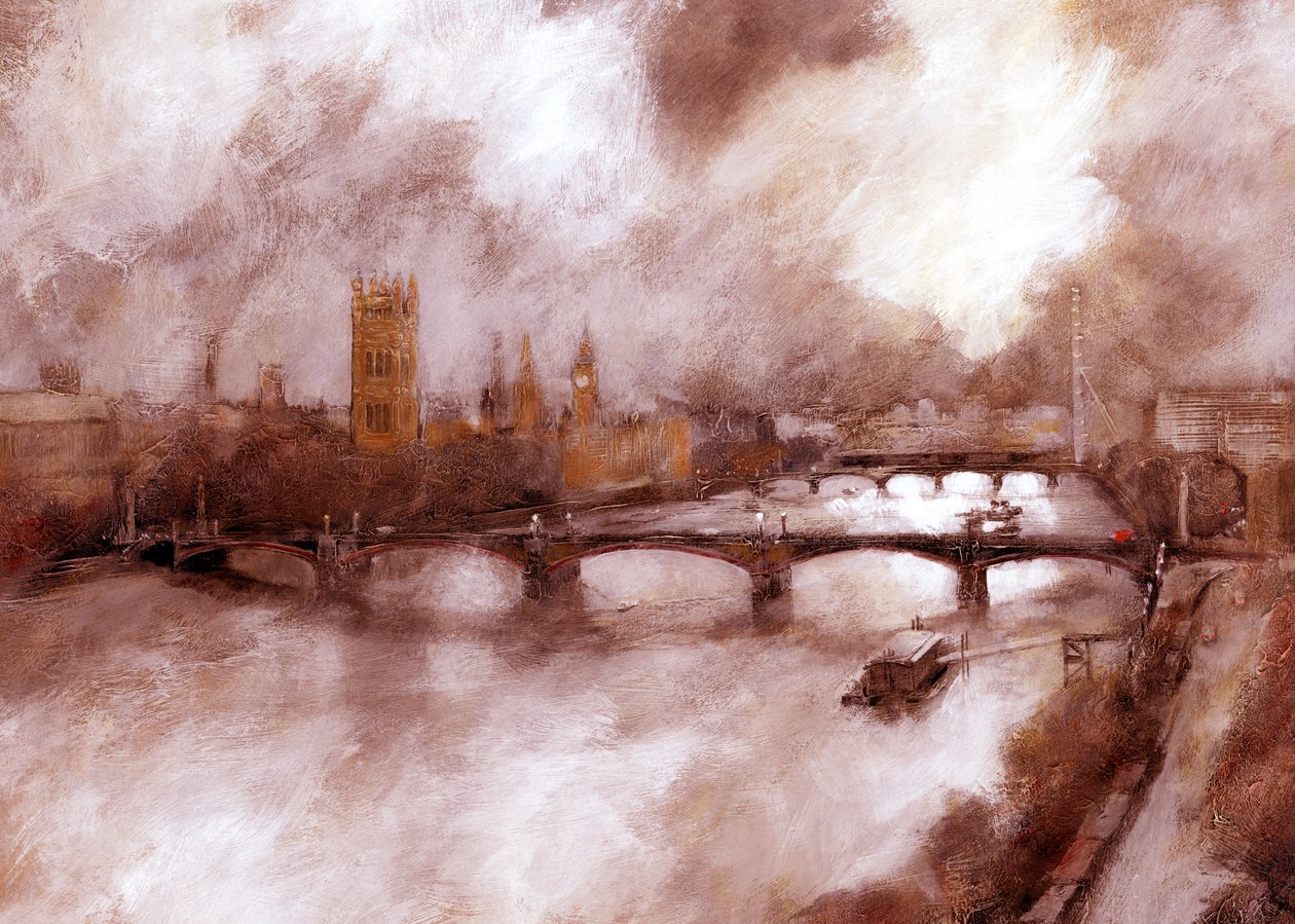 Lambeth, 2007 (akryl na palubě) od Clive Metcalfe