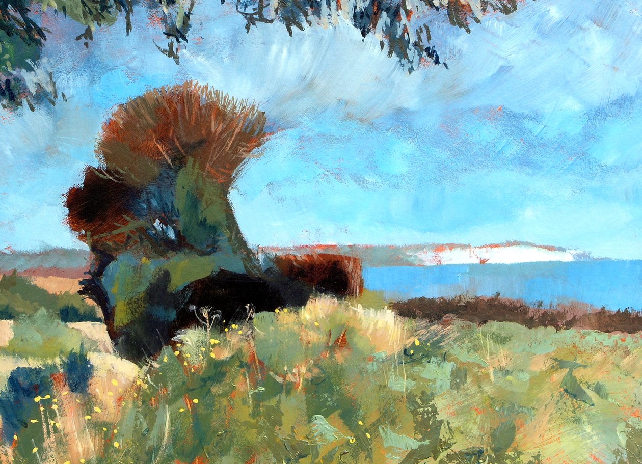 Směrem k Ramsgate, 2007 (akryl na desce) od Clive Metcalfe