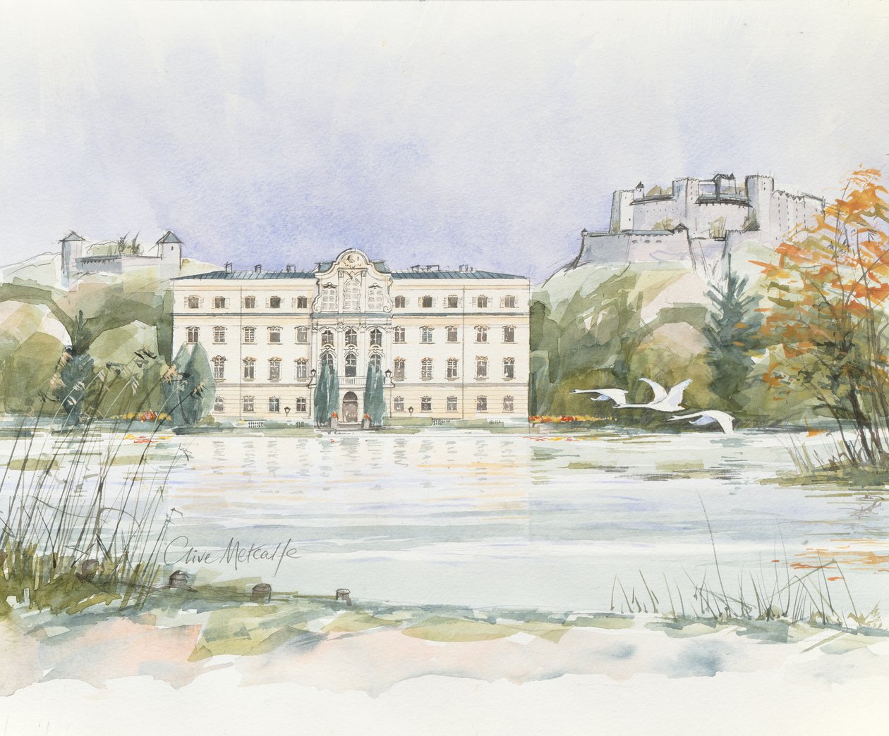 Salzburg Sound of Music (wc na papíře) od Clive Metcalfe