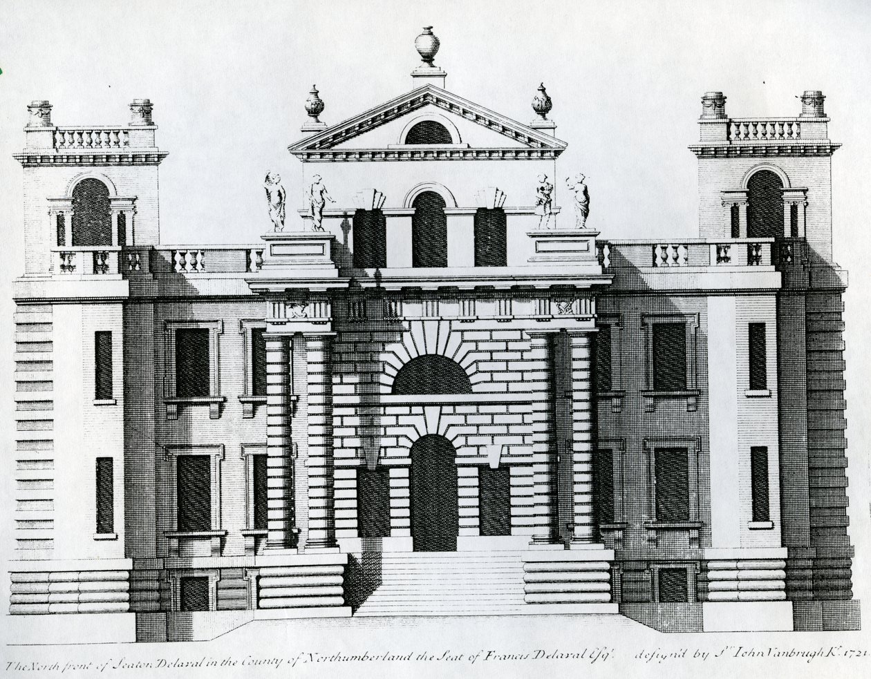 Design pro Seaton Delaval, 1721 od Colen Campbell