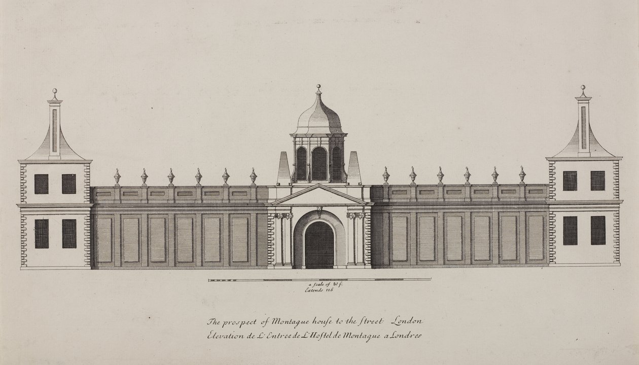 Britské muzeum, Holborn, kolem roku 1750 od Colen Campbell