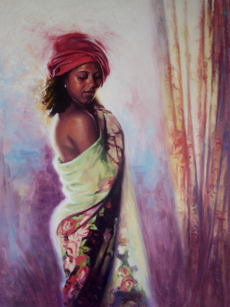 Červený turban, 2015, od Colin Bootman