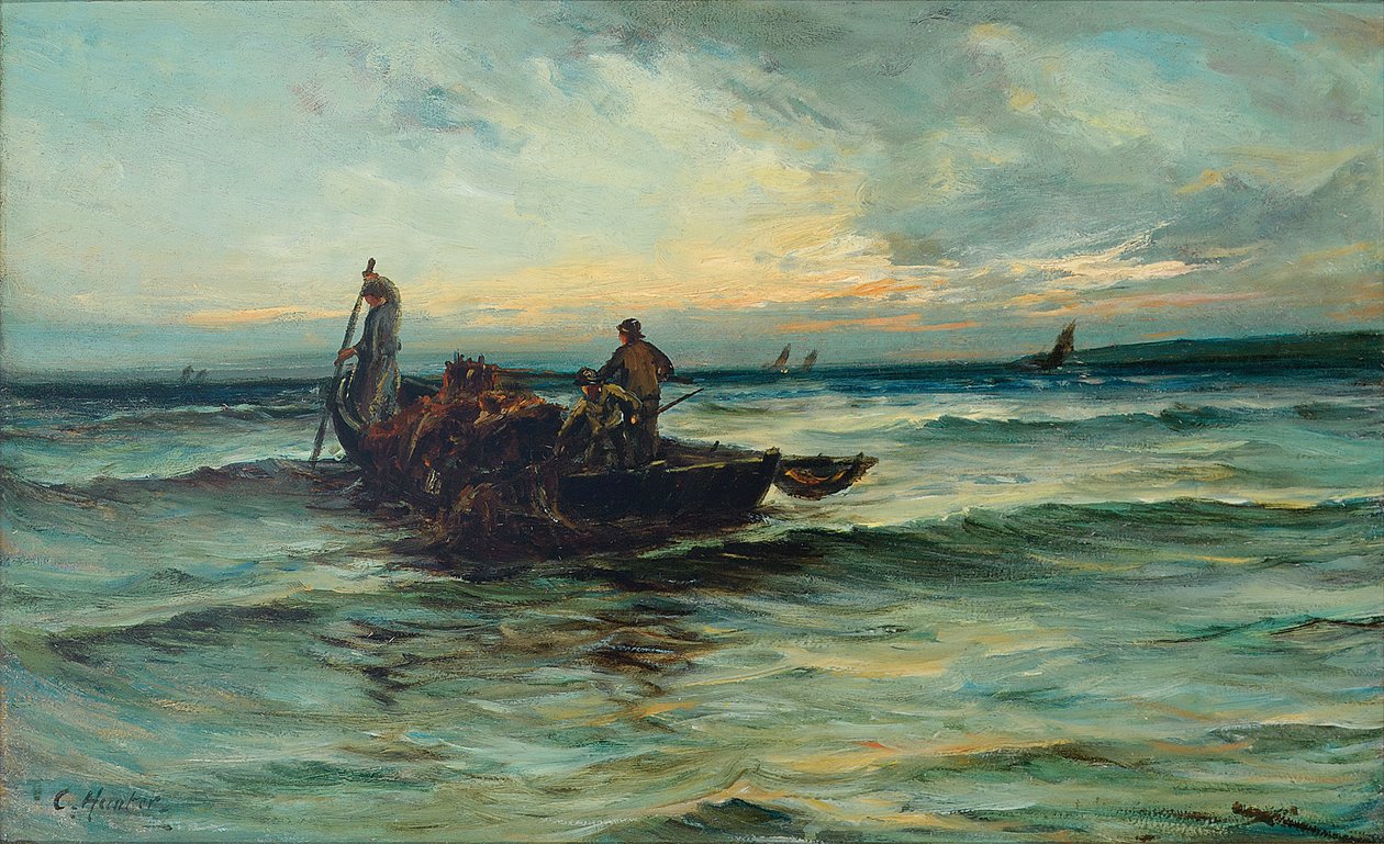 Vytahování sítí při západu slunce od Colin Hunter