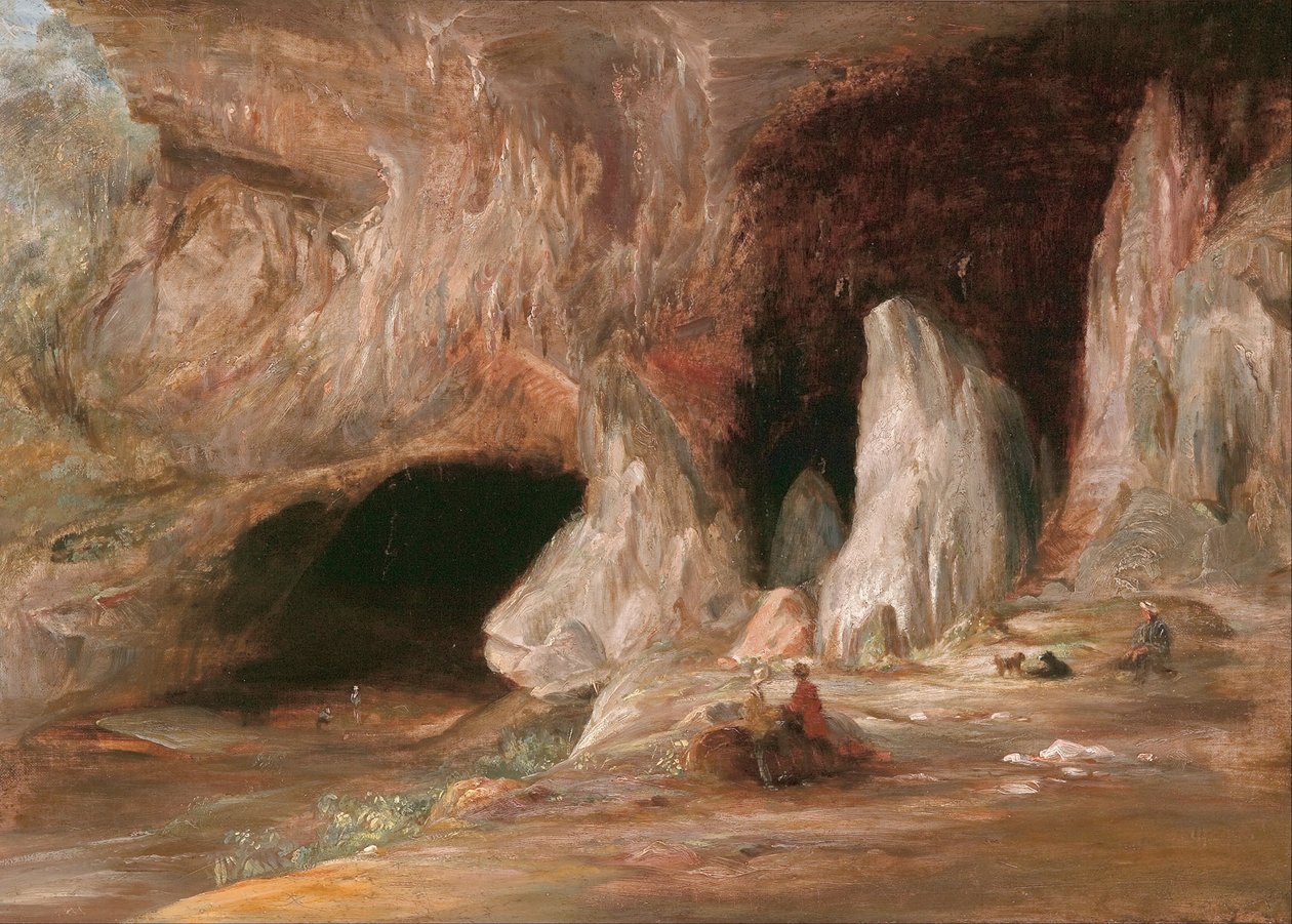 Stalagmitové sloupy u jižního vchodu do jeskyně Burrangalong od Conrad Martens